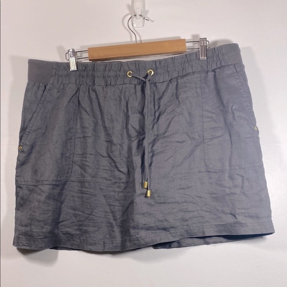 Ellen Tracy Pants - Ellen Tracy Linen and Cotton Gray Skort